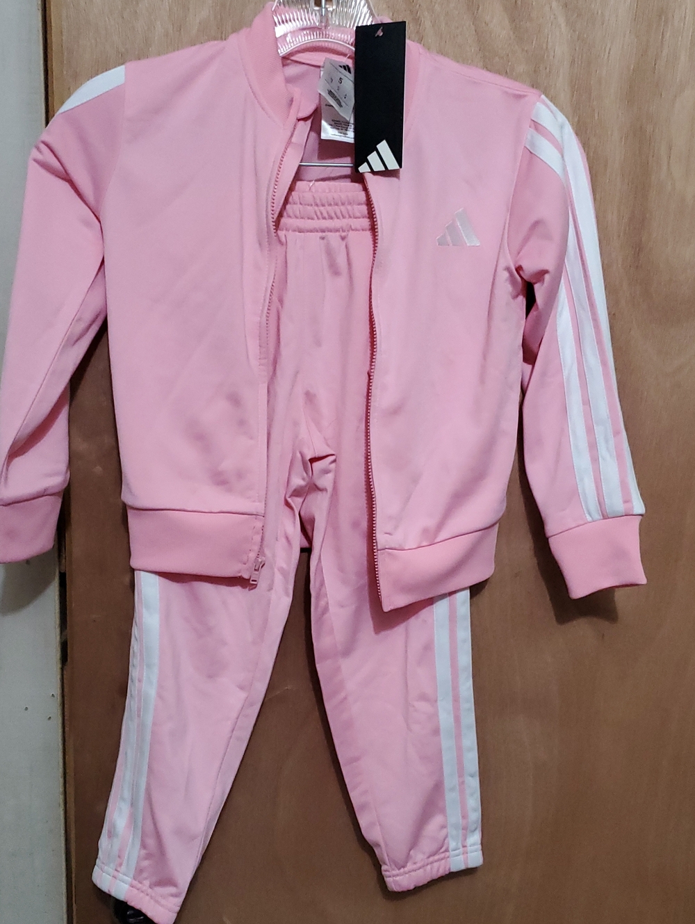 adidas Pink Girls' Two-Piece Track Jacket and Pants